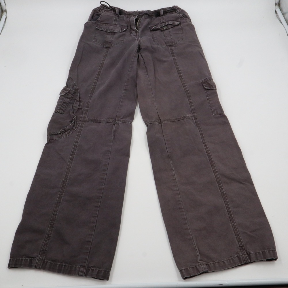 Brandy Melville Cargo Pants Womens One Size Gray Faded Wide Leg Y2K MH500